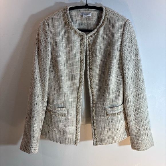 PENDLETON Sz 6 Jacket Sz 8 Skirt Suit Lined Tweed Hook Closure Shoulder Pads - Picture 11 of 15